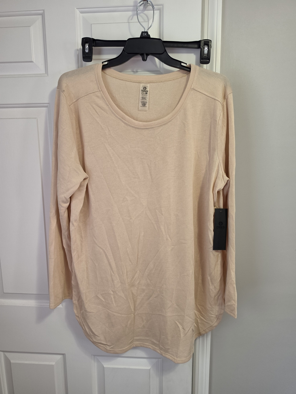 Mono B Light Beige Peach Long Sleeve Tunic High Side Slits NWT 3x